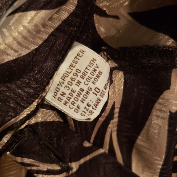 Vintage Metallic Psychedelic Silky 1/2 Button Bow Tie Scarf Blouse Cuff Wrist 10 - Picture 5 of 5